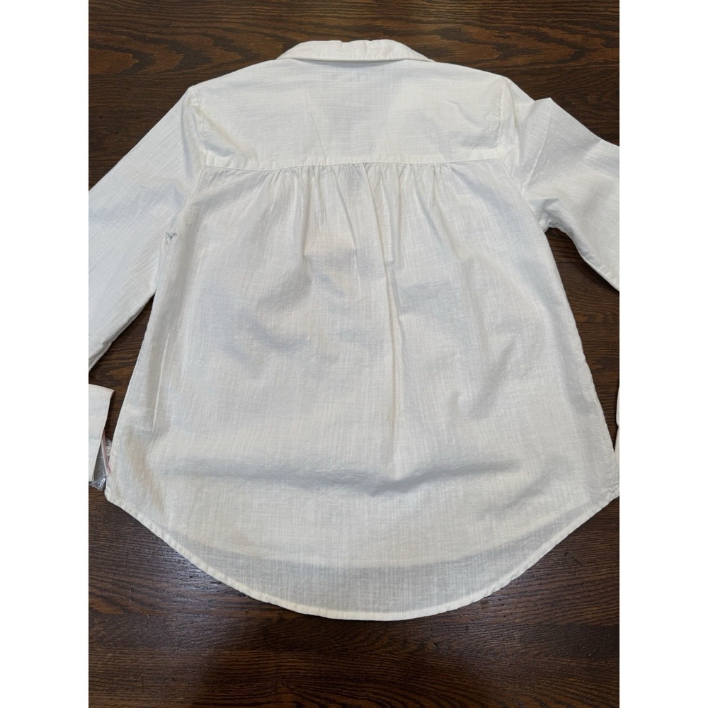 Falls Creek Women's Sz S Linen Blend Popover Top Lagenlook Boho NWOT Ivory - Picture 7 of 16